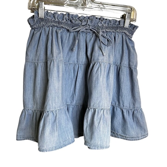5 for $40 SALE! 
SO Denim Tiered Mini Skirt Elastic Band sz M - Picture 1 of 6